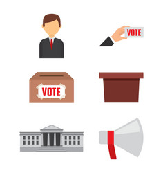 Election voting icons set in flat style Royalty Free Vector