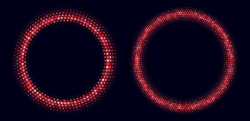 red halftone frames glowing circle borders round vector image