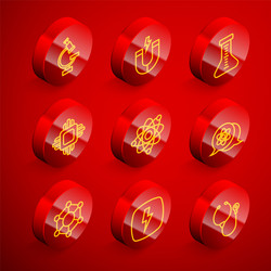 set line microscope magnet test tube processor vector image
