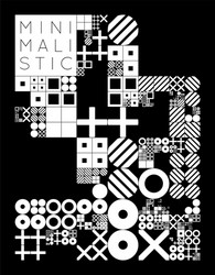 subdivided grid system with symbols randomly vector image