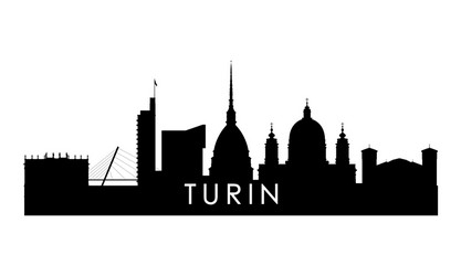 turin skyline silhouette black city design Vector Image