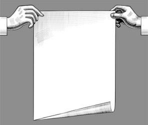 Two hands with a paper sheet concept business vector