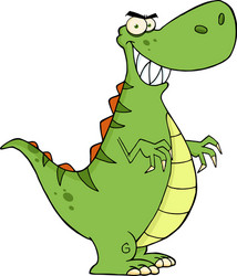 angry dinosaur cartoon character Vector Image