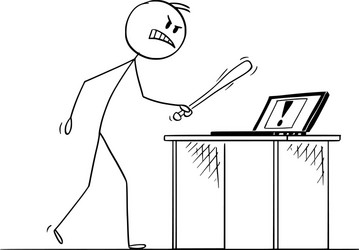 Angry User - Computer Error vector image