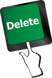 computer keyboard - red key delete business vector image
