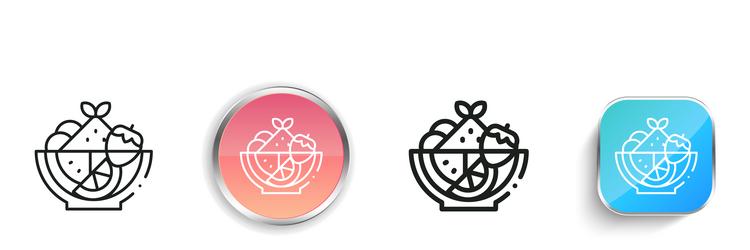 fruit salad icon thin linear regular and button vector image