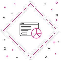 line web analytics information and development vector image