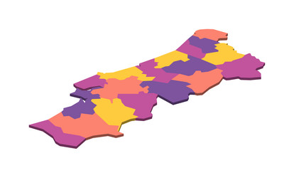 Portugal political map of administrative divisions vector