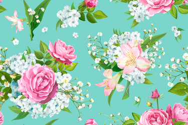 seamless pattern with rose flowers Vector Image