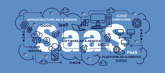 software as a service or saas cloud computing vector image