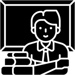 Teacher and blackboard icon an avatar vector