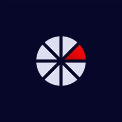 circular graph with red segment indicates data vector image