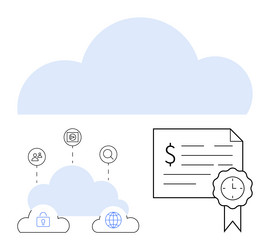 cloud computing with security communication vector image