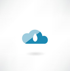 Cloud icon with a drop vector