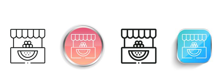 fruit shop icon thin linear regular and button vector image