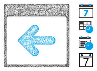 previous calendar day web mesh vector image