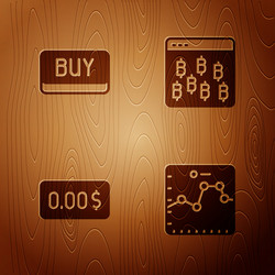 set browser with growth graph buy button zero vector image