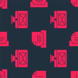 set monitor and envelope drawer with document vector image