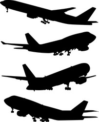 Airplane Silhouette Collection Vector Image