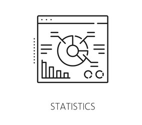 data analytics and statistics analysis line icon vector image