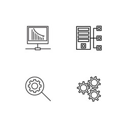 data analytics linear icons set simple outline vector image
