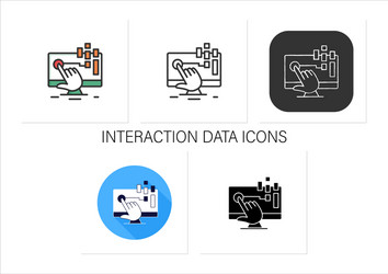 interaction data icons set vector image