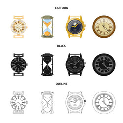 isolated object of clock and time symbol set vector image