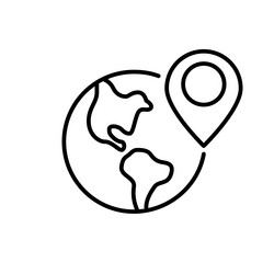 location map pointer on the globe pixel perfect vector image