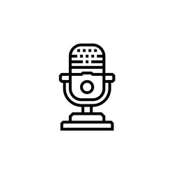 microphone icon computer component outline vector image