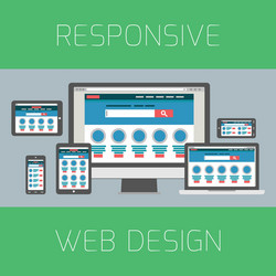 set of flat design concepts concept for responsive vector