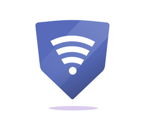 shield icon with secure protected wifi vector image