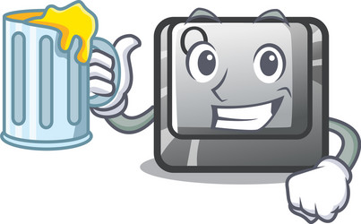 with juice button q in character shape vector image