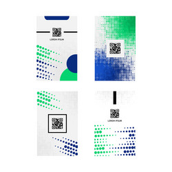 abstract dot qr code label design collection vector image