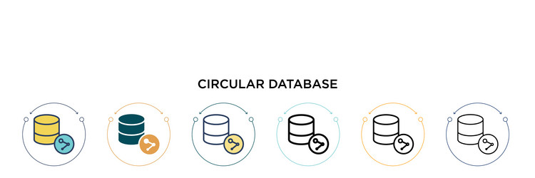 circular database icon in filled thin line vector image