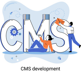 concept of digital content management system cms vector image