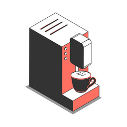 Office coffee machine composition vector