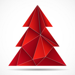 abstract colorful christmas tree of triangles vector image