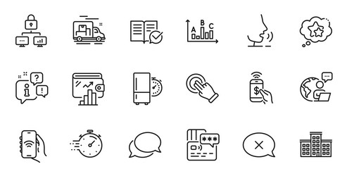 outline set of survey results refrigerator timer vector image