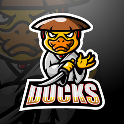 Samurai Duck Esports Logo Vector Image