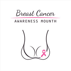 Breast cancer october female bra information vector