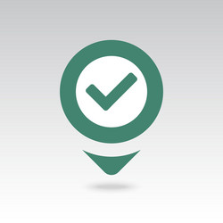 check pin map icon pointer markers vector image