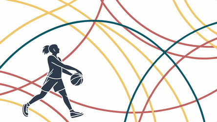 dynamic basketball player with abstract lines vector image