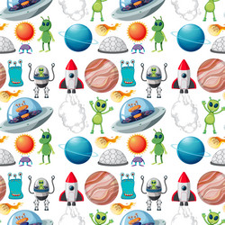 seamless pattern with space objects vector image
