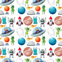 Seamless pattern with space objects vector