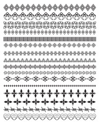 set of calligraphic design borders elements vector image