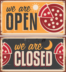 Vintage Pizzeria Sign Set Vector Image