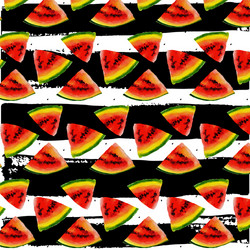 Watermelon seamless watercolor pattern juicy vector