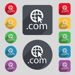 Domain com sign icon top-level internet vector