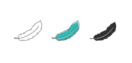 Feathers icon set image Royalty Free Vector Image