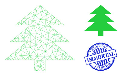 immortal textured seal and web mesh fir tree vector image